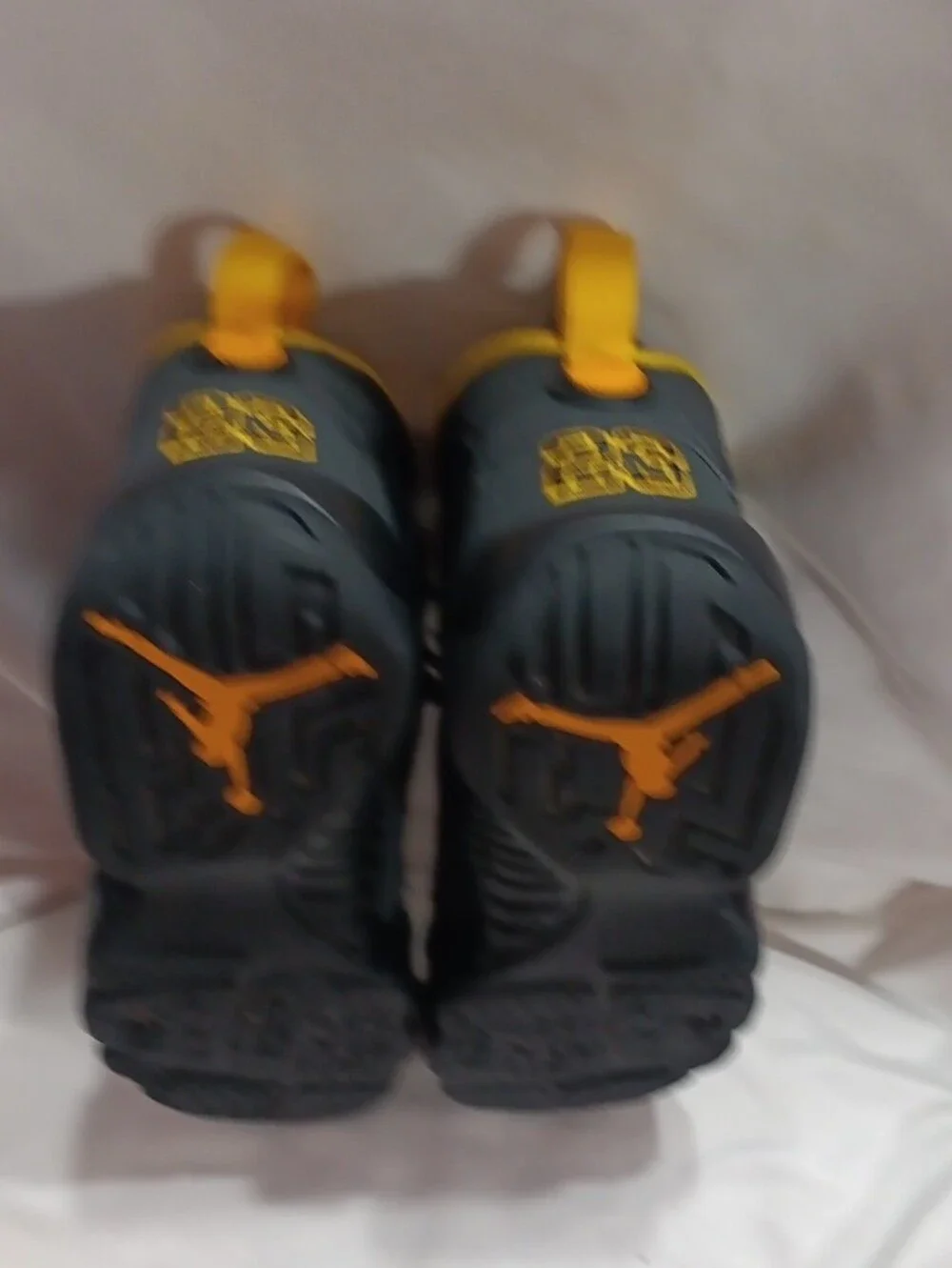 Jordan Black and Yellow High-Top Basketball Sneakers